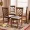 Baxton Studio Mael Grey Upholstered Walnut Wood 4-Piece Dining Chair Set 169-9875 - alternate 4